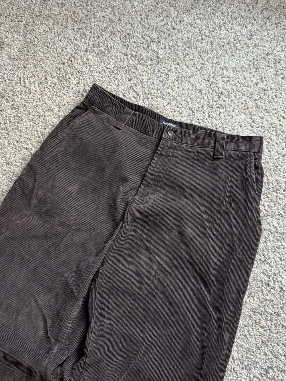 Vtg Dockers Men’s 33x32 Brown Cotton Corduroy Straight Leg Pants 90s Retro